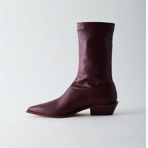 Tibi burgundy Leo boots